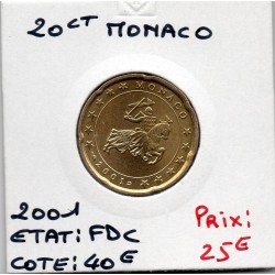 Pièce 20 centimes d'euro Monaco 2001