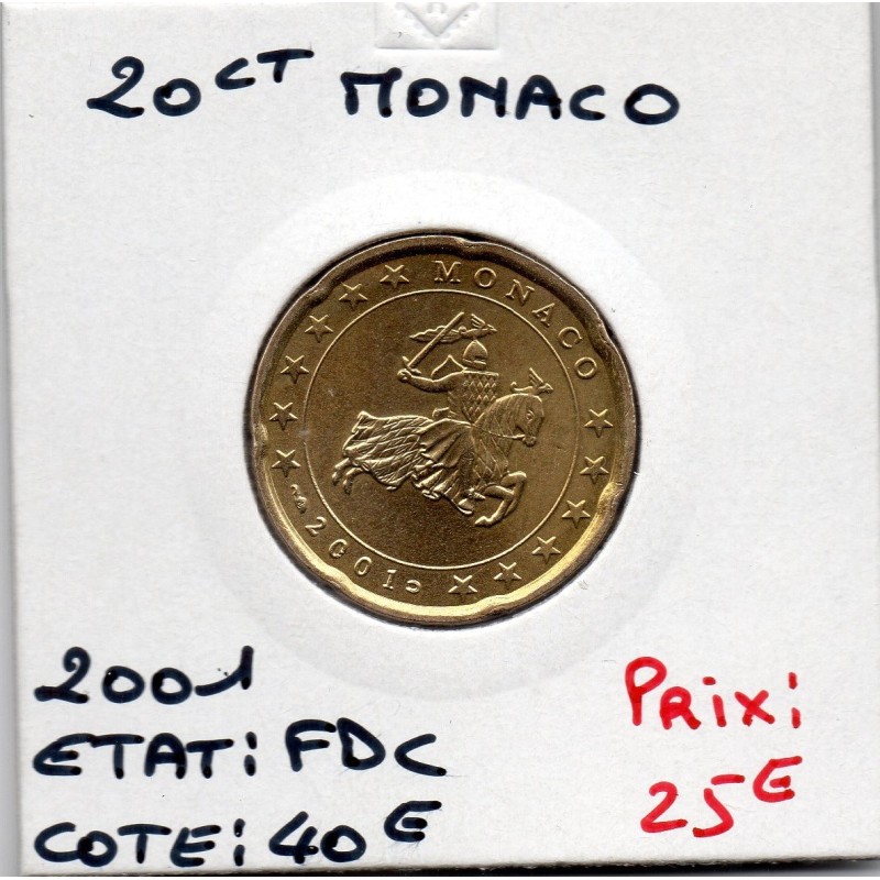 Pièce 20 centimes d'euro Monaco 2001