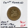 Pièce 50 centimes d'euro Monaco 2001