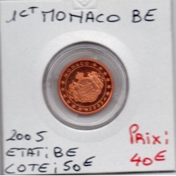 Pièce 1 centime d'euro BE Monaco 2005