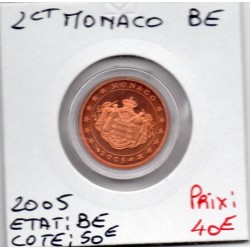 Pièce 2 centimes d'euro BE Monaco 2005