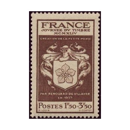 Timbre France  Yvert No 668  Renouard journee du timbre