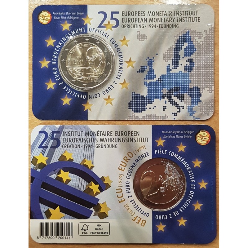 2 euros commémorative Belgique 2019 Institut monétaire Européen  version Flamande piece de monnaie €