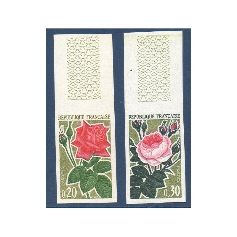 Timbres Yvert No 1356a-1357a  non dentelés  neufs ** Roses