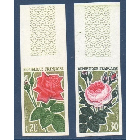 Timbres Yvert No 1356a-1357a  non dentelés  neufs ** Roses