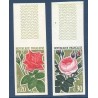 Timbres Yvert No 1356a-1357a  non dentelés  neufs ** Roses