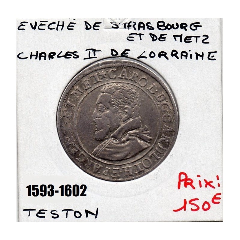 Alsace, Eveche de Strasbourg, Charles II de Lorraine, (1593-1602) Teston