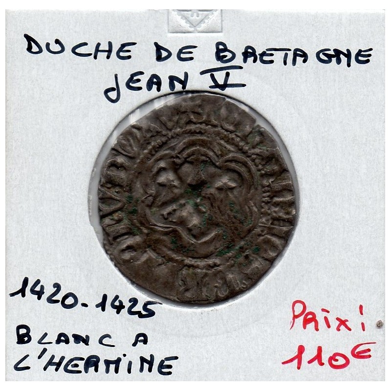 Duché de Bretagne, Jean V (1420-1425) Blanc a l'Hermine