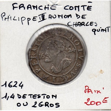 Franche Comté, Comté de Bourgogne, Philippe IV d'Espagne (1623) 1/4 teston Besancon