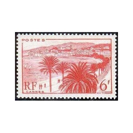 Timbre France Yvert No 777 la croisette cannes monuments et sites