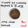 Limousin, Vicomté de Turenne, Raymond II III IV (1143-1243) Denier