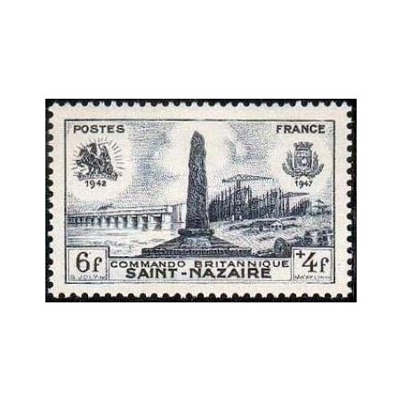 Timbre France Yvert No 786 5e anniversaire debarquement saint nazaire