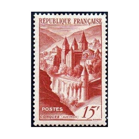 Timbre France Yvert No 792 abbaye de conques