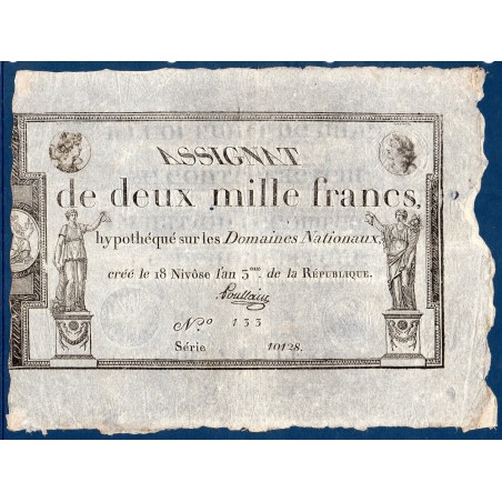 Assignat 2000 francs  18 Nivose an 3  TB+ signature Poullain