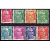 Timbre France Yvert No 806-813 serie marianne de Gandon