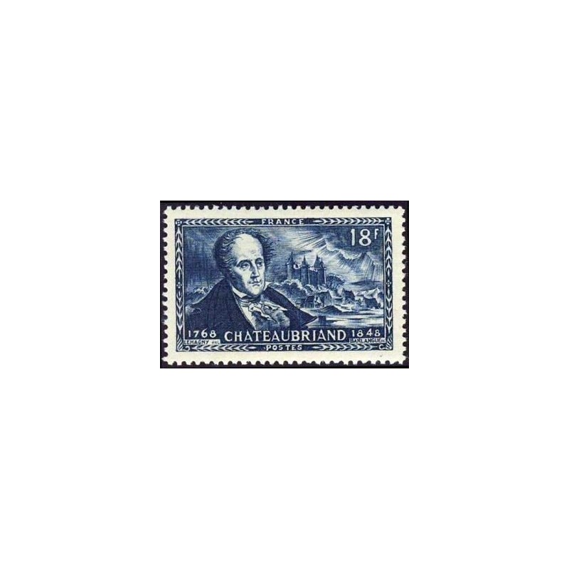 Timbre France Yvert No 816 Chateaubriand et chateau de Combourg