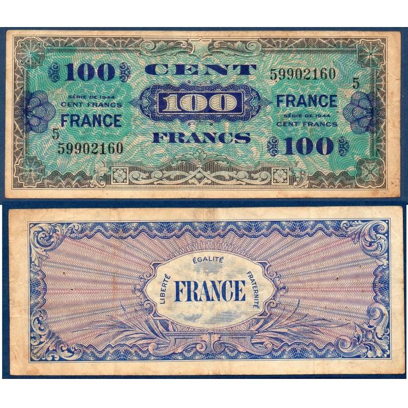 100F France série 5 TB 1945 Billet du trésor Central