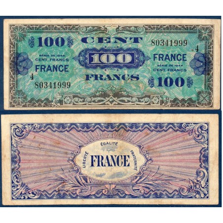 100F France série 4 TTB 1945 Billet du trésor Central