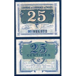 Troyes 25 centimes Sup 31.12.1925 Pirot 15 Billet de la chambre de Commerce