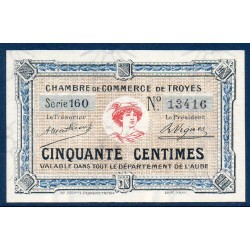 Troyes 50 centimes Spl 1.12.1921 Pirot 1 Billet de la chambre de Commerce