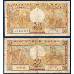 Belgique Pick N°133a, Billet de banque de 50 Francs Belge 1948