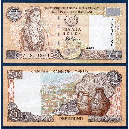 Chypre Pick N°60c, Billet de banque de 1 pound 2001