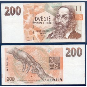 Republique Tchèque Pick N°6b, Billet de banque de 200 Korun 1993