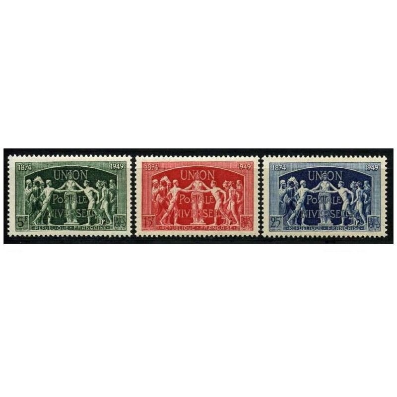 Timbre France Yvert No 850-852 upu 75e anniversaire