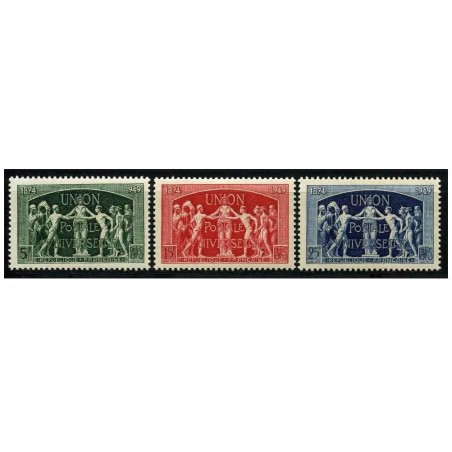 Timbre France Yvert No 850-852 upu 75e anniversaire