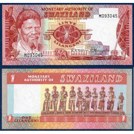 Swaziland Pick N°1a, Billet de banque de 1 lilangénie 1974