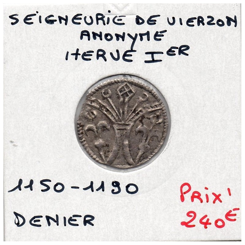 Berry, Seigneurie de Vierzon, anonyme Hervé 1er (1150-1190) Denier