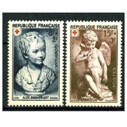 Timbre France Yvert No 876-877  Brongniard par Houdon et Amour par Falconet