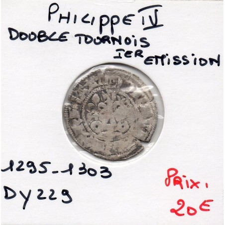 Double Tournois Philippe IV (1295-1303) pièce de monnaie royale