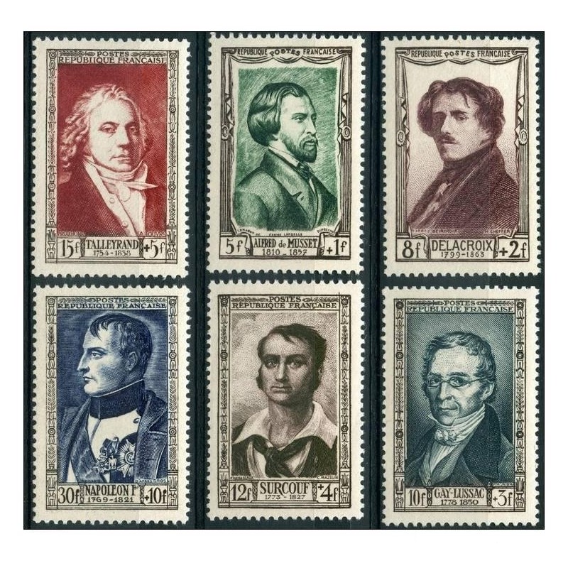 Timbre France Yvert No 891-896 serie Napoleon série célébrités du XIXe siécle