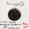 Double Tournois Philippe IV (1295-1303) pièce de monnaie royale