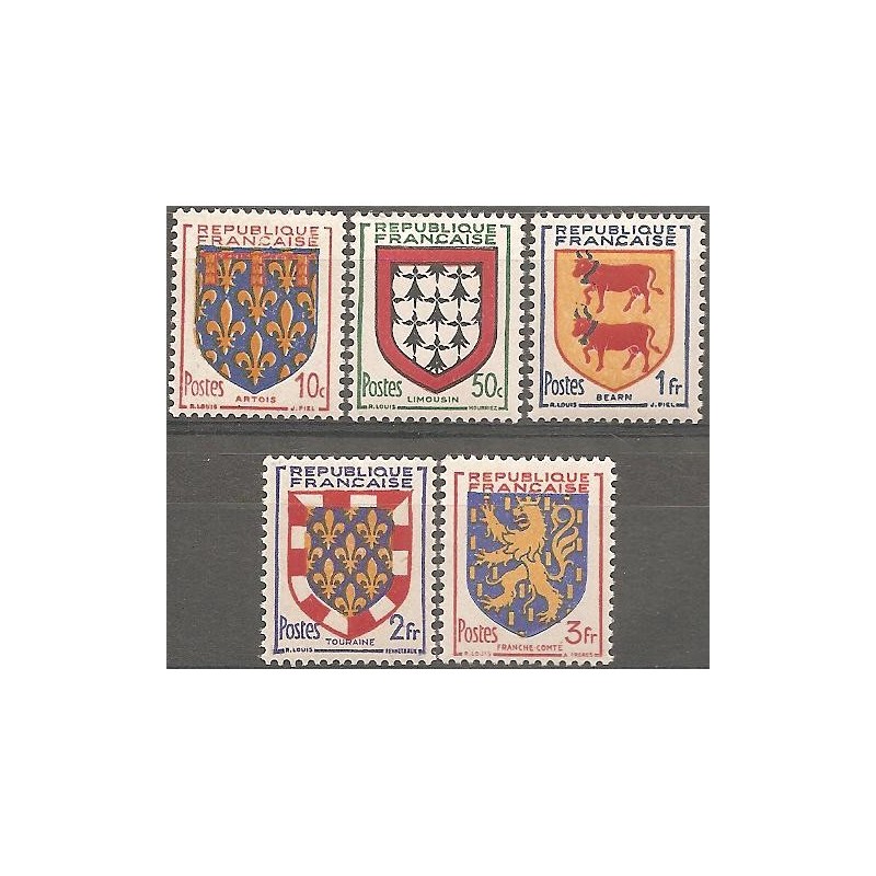 Timbre France Yvert No 899-903 Blasons Armoiries de provinces