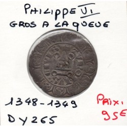 Gros à la queue Philippe VI (1348-1349) pièce de monnaie royale