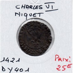Double tournois Niquet Charles VI (1421) pièce de monnaie royale