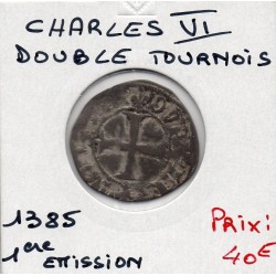 Double tournois Charles VI (1385) pièce de monnaie royale