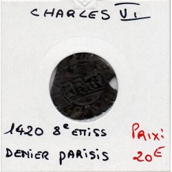 denier Parisis Charles VI (1420) pièce de monnaie royale