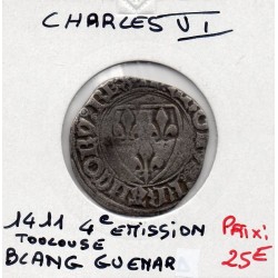 Blanc Guenar Charles VI (1411) pièce de monnaie royale