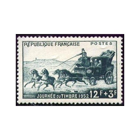 Timbre France Yvert No 919 journée du timbre, malle poste