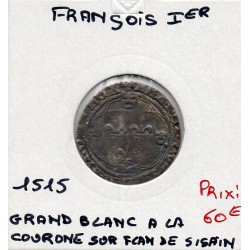 Grand Blanc à la couronne erreur flan Francois 1er  (1515) pièce de monnaie royale