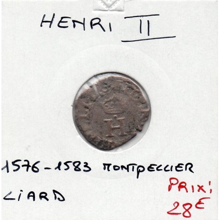 Liard Paris Type III Henri III  (1574-1589) pièce de monnaie royale