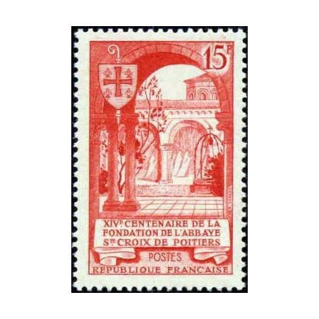 Timbre France Yvert No 926 abbaye de st croix de Poitiers