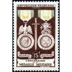 Timbre France Yvert No 927 centenaire de la  médaille militaire