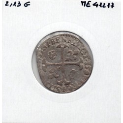 Douzain au 2 H 2eme type  1595 D Lyon Henri IV pièce de monnaie royale