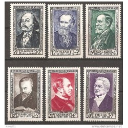 Timbre France Yvert No 930-935 serie Thiers serie célébrité du XIX e siècle