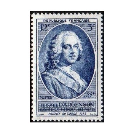 Timbre France Yvert No 940 journée du timbre comte d'Argenson