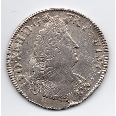 1/2 Ecu Aux Palmes 1694 A Paris Louis XIV réformé pièce de monnaie royale